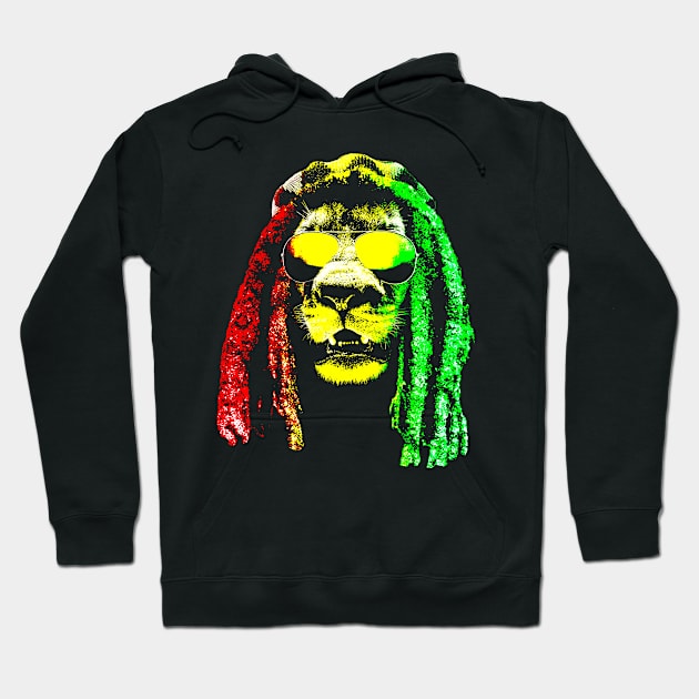 Reggae Rasta Lion Hoodie by robotface